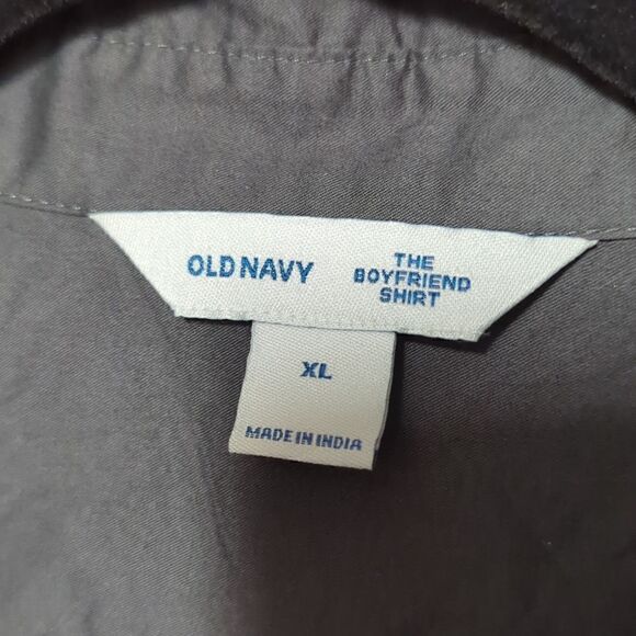 NWT Old Navy Charcoal Button Down Blouse - Picture 3 of 5